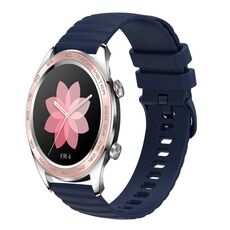 For Honor Watch Dream Cinturino per orologio in silicone tinta unita con motivo a pois ondulato da 22 mm (blu navy)