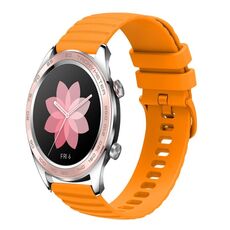 For Honor Watch Dream Cinturino per orologio in silicone tinta unita con motivo a pois ondulato da 22 mm (giallo)