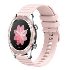 For Honor Watch Dream Cinturino per orologio in silicone tinta unita con motivo a pois ondulato da 22 mm (rosa)