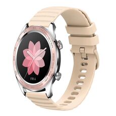 For Honor Watch Dream Cinturino per orologio in silicone tinta unita con motivo a pois ondulato da 22 mm (beige)
