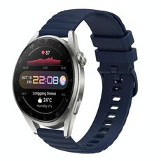 Per Huawei Watch 3 Pro Nuovo cinturino in silicone tinta unita con motivo a pois ondulato da 22 mm (blu navy)