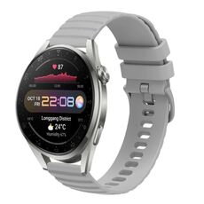 Per Huawei Watch 3 Pro Nuovo cinturino in silicone a tinta unita con motivo a punti ondulati da 22 mm (grigio)