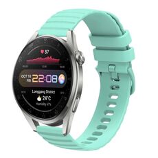 Per Huawei Watch 3 Pro Nuovo cinturino in silicone a tinta unita con motivo a punti ondulati da 22 mm (verde acqua)
