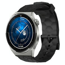 Per Huawei Watch GT3 Pro 43mm 20mm Cinturino in silicone a tinta unita con motivo calcio (nero)