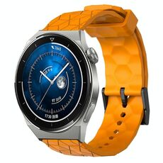 Per Huawei Watch GT3 Pro 43mm 20mm Cinturino in silicone tinta unita con motivo a calcio (giallo)
