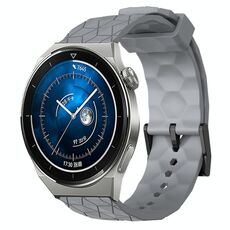 Per Huawei Watch GT3 Pro 43mm 20mm Cinturino in silicone tinta unita con motivo a calcio (grigio)