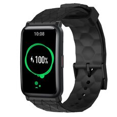 For Honor Watch ES 20mm Cinturino per orologio in silicone tinta unita con motivo a calcio (nero)