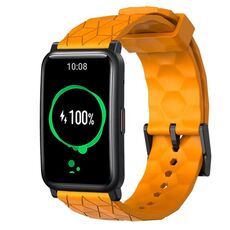 For Honor Watch ES 20mm Cinturino per orologio in silicone tinta unita con motivo a calcio (giallo)