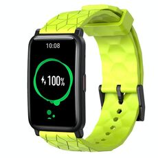 For Honor Watch ES 20mm Cinturino per orologio in silicone tinta unita con motivo a calcio (verde lime)