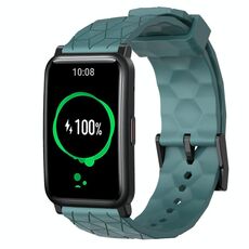 For Honor Watch ES 20mm Cinturino per orologio in silicone tinta unita con motivo a calcio (Rock Cyan)