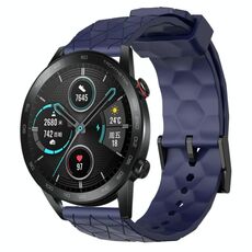 Per Honor MagicWatch2 42mm 20mm Cinturino per orologio in silicone tinta unita con motivo a calcio (blu navy)