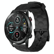 Per Honor MagicWatch2 42mm 20mm Cinturino per orologio in silicone tinta unita con motivo a calcio (nero)