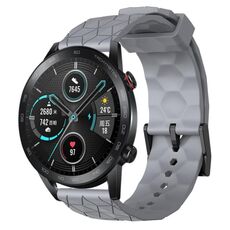 Per Honor MagicWatch2 42mm 20mm Cinturino per orologio in silicone tinta unita con motivo a calcio (grigio)