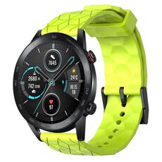 Per Honor MagicWatch2 42mm 20mm Cinturino per orologio in silicone tinta unita con motivo a calcio (verde lime)