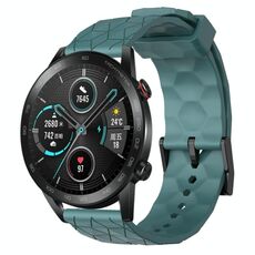 For Honor MagicWatch2 42mm 20mm Cinturino in silicone a tinta unita con motivo calcio (Rock Cyan)