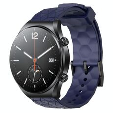 Per Xiaomi MI Watch S1 22mm Cinturino per orologio in silicone tinta unita con motivo a calcio (blu navy)
