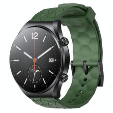 Per Xiaomi MI Watch S1 22mm Cinturino per orologio in silicone tinta unita con motivo a calcio (verde militare)