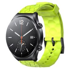 Per Xiaomi MI Watch S1 22mm Cinturino per orologio in silicone tinta unita con motivo a calcio (verde lime)