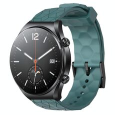 Per Xiaomi MI Watch S1 Cinturino per orologio in silicone tinta unita da 22 mm con motivo a calcio (Rock Cyan)