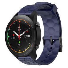 Per Xiaomi MI Watch S1 Pro 22mm Cinturino in silicone tinta unita con motivo a calcio (blu navy)