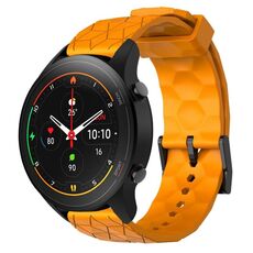 Per Xiaomi MI Watch S1 Pro 22mm Cinturino per orologio in silicone tinta unita con motivo a calcio (giallo)