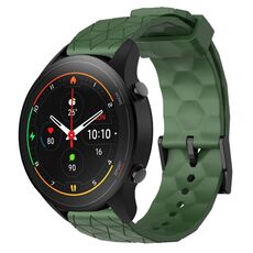 Per Xiaomi MI Watch S1 Pro 22mm Cinturino per orologio in silicone tinta unita con motivo a calcio (verde militare)