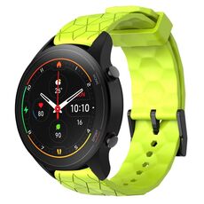 Per Xiaomi MI Watch S1 Pro 22mm Cinturino per orologio in silicone tinta unita con motivo a calcio (verde lime)