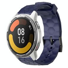 Per Xiaomi MI Watch Color 2 22mm Cinturino per orologio in silicone tinta unita con motivo a calcio (blu navy)