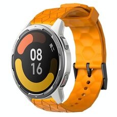 Per Xiaomi MI Watch Color 2 22mm Cinturino per orologio in silicone tinta unita con motivo a calcio (giallo)