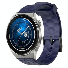 Per Huawei Watch GT3 Pro 46mm 22mm Cinturino in silicone tinta unita con motivo a calcio (blu navy)
