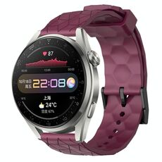 Per Huawei Watch 3 Pro 22mm Cinturino in silicone tinta unita modello calcio (vino rosso)