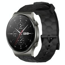 Per Huawei GT2 Pro 22mm Cinturino per orologio in silicone tinta unita con motivo a calcio (nero)