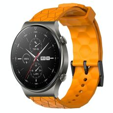 Per Huawei GT2 Pro 22mm Cinturino per orologio in silicone tinta unita con motivo a calcio (giallo)
