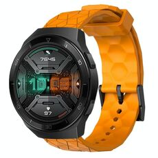Per Huawei Watch GT 2E 22mm Cinturino in silicone tinta unita con motivo a calcio (giallo)