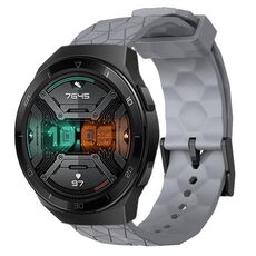 Per Huawei Watch GT 2E 22mm Cinturino in silicone tinta unita con motivo a calcio (grigio)