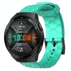 Per Huawei Watch GT 2E 22mm Cinturino in silicone tinta unita con motivo a calcio (verde acqua)