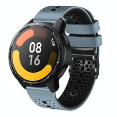 Per Xiaomi MI Watch S1 Active 22mm Cinturino in silicone bicolore traforato (blu + nero)