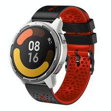 Per Xiaomi MI Watch Color 2 Cinturino in silicone bicolore traforato da 22 mm (nero + rosso)