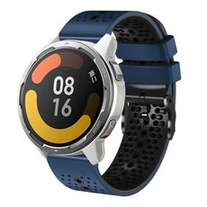 Per Xiaomi MI Watch Color 2 Cinturino in silicone bicolore traforato da 22 mm (blu notte + nero)