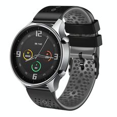 Per Xiaomi MI Watch Color 22mm Cinturino in silicone bicolore traforato (nero + grigio)