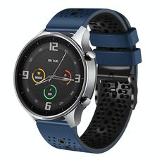Per Xiaomi MI Watch Color 22mm Cinturino in silicone bicolore traforato (blu notte + nero)