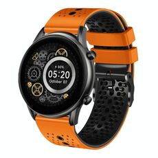 Per Xiaomi Haylou RT2 LS10 Cinturino in silicone bicolore traforato da 22 mm (arancione + nero)
