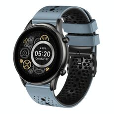Per Xiaomi Haylou RT2 LS10 Cinturino in silicone bicolore traforato da 22 mm (blu + nero)