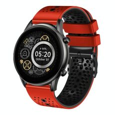 Per Xiaomi Haylou RT2 LS10 Cinturino in silicone bicolore traforato da 22 mm (rosso + nero)