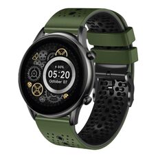 Per Xiaomi Haylou RT2 LS10 Cinturino in silicone bicolore traforato da 22 mm (verde militare + nero)