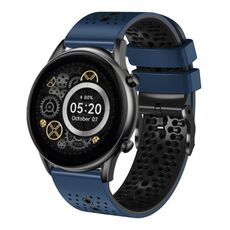 Per Xiaomi Haylou RT2 LS10 Cinturino in silicone bicolore traforato da 22 mm (blu notte + nero)
