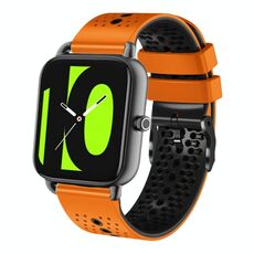 Per Xiaomi Haylou RS4 LS12 Cinturino in silicone bicolore traforato da 22 mm (arancione + nero)