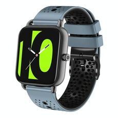 Per Xiaomi Haylou RS4 LS12 Cinturino in silicone bicolore traforato da 22 mm (blu + nero)