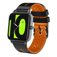 Per Xiaomi Haylou RS4 LS12 Cinturino in silicone bicolore traforato da 22 mm (nero + arancione)
