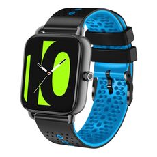 Per Xiaomi Haylou RS4 LS12 Cinturino in silicone bicolore traforato da 22 mm (nero + blu)